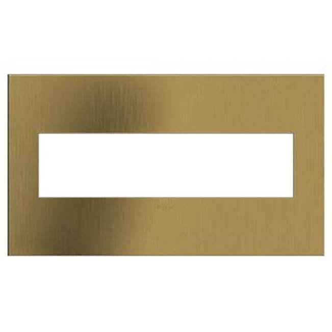 Legrand - Brushed Satin Brass, 4-Gang  Wall Plate - Brushed Satin Brass