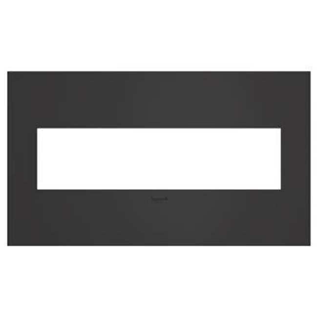 Legrand - Satin Black, 4-Gang  Wall Plate - Satin Black