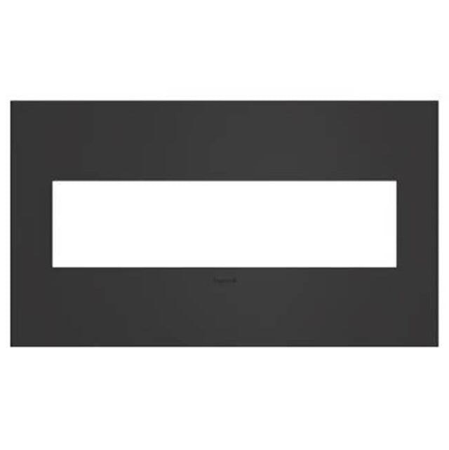 Legrand - Satin Black, 4-Gang  Wall Plate - Satin Black