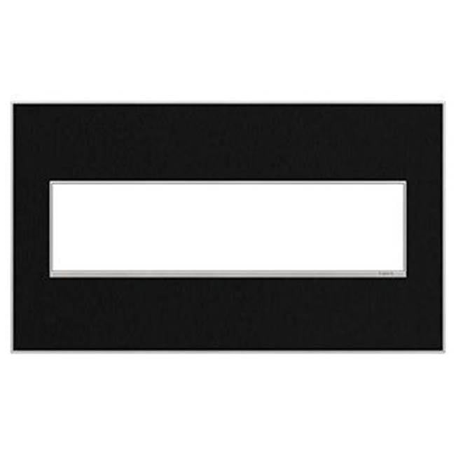 Legrand - Black Stainless, 4-Gang Wall Plate - Black Stainless