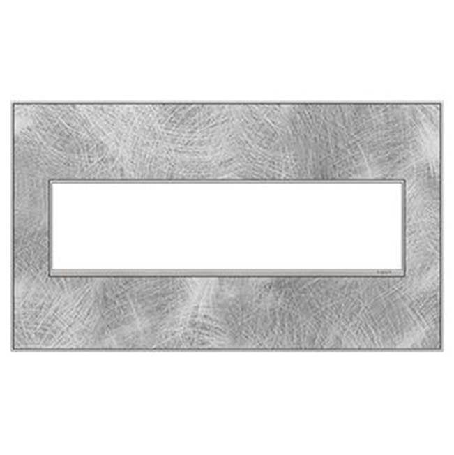 Legrand - Spiraled Stainless, 4-Gang Wall Plate - Spiraled Stainless