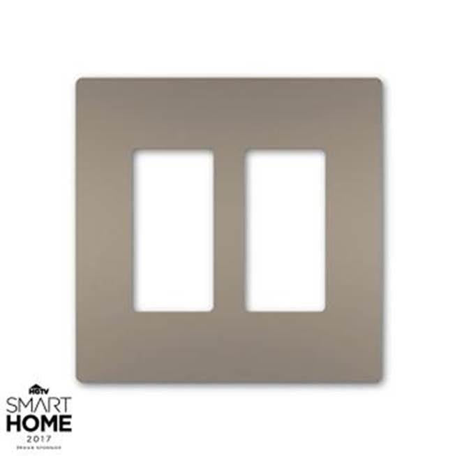 Legrand - radiant Two-Gang Screwless Wall Plate, Nickel - Nickel