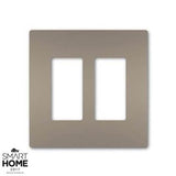Legrand - radiant Two-Gang Screwless Wall Plate, Nickel - Nickel