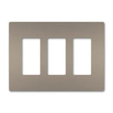 Legrand - radiant Three-Gang Screwless Wall Plate, Nickel - Nickel