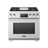 LG Signature Kitchen Suite - Dual Fuel Range, 36'', Chromium Griddle, Steam Assisted Oven, Sabbath Mode, Self Clean and Speed Clean