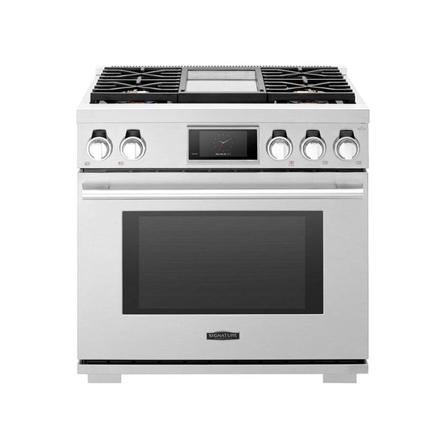 LG Signature Kitchen Suite - Dual Fuel Range, 36'', Chromium Griddle, Steam Assisted Oven, Sabbath Mode, Self Clean and Speed Clean