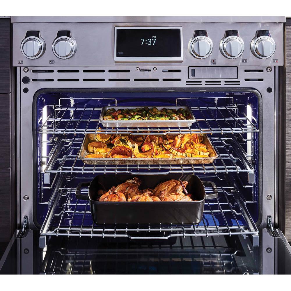 Dual Fuel Range, 36'', Chromium Griddle, Steam Assisted Oven, Sabbath Mode, Self Clean and Speed Clean