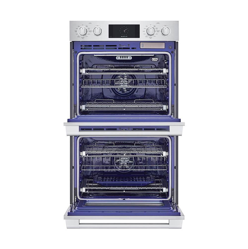 LG Signature Kitchen Suite - Double Wall Oven, 30'', 4.7 cu-ft LCD Touch Display, Gourmet Chef, Steam Sous Vide, Steam Assist, 4 Convection Options, Proud or Flush Installation