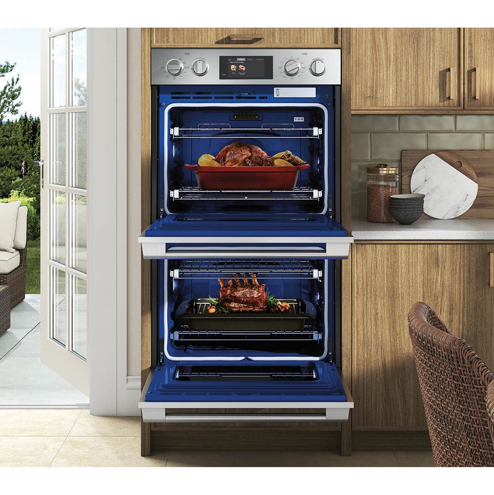 Double Wall Oven, 30'', 4.7 cu-ft LCD Touch Display, Gourmet Chef, Steam Sous Vide, Steam Assist, 4 Convection Options, Proud or Flush Installation