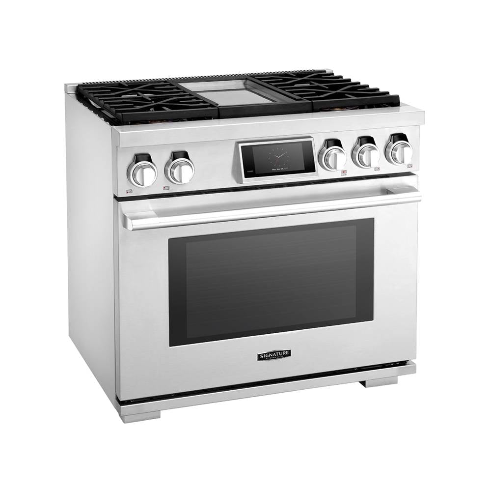 LG Signature Kitchen Suite - Gas Range, 36'', Chromium Griddle, Sabbath Mode, Self Clean and Speed Clean