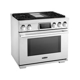 LG Signature Kitchen Suite - Gas Range, 36'', Chromium Griddle, Sabbath Mode, Self Clean and Speed Clean