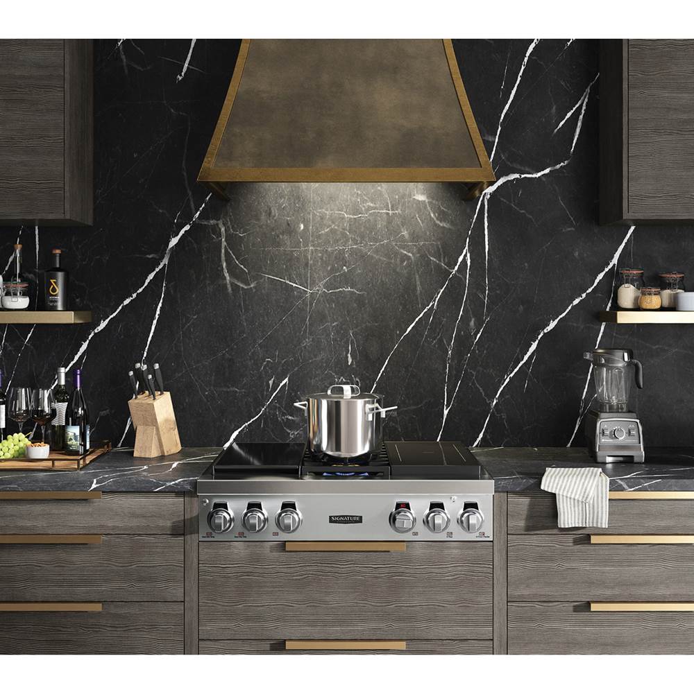 Dual Fuel Rangetop, 36'', Sous Vide, Induction, 2 Dual Stack Burners and Heavy-Duty Cast Iron Grates, Sabbath Mode