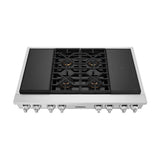 LG Signature Kitchen Suite - Dual Fuel Rangetop, 48'', Sous Vide, Induction, 4 Dual Stack Burners and Heavy-Duty Cast Iron Grates, Sabbath Mode