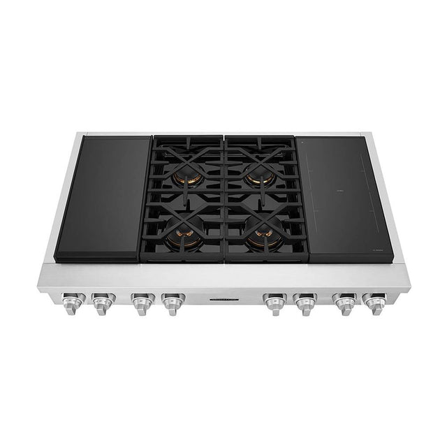 LG Signature Kitchen Suite - Dual Fuel Rangetop, 48'', Sous Vide, Induction, 4 Dual Stack Burners and Heavy-Duty Cast Iron Grates, Sabbath Mode