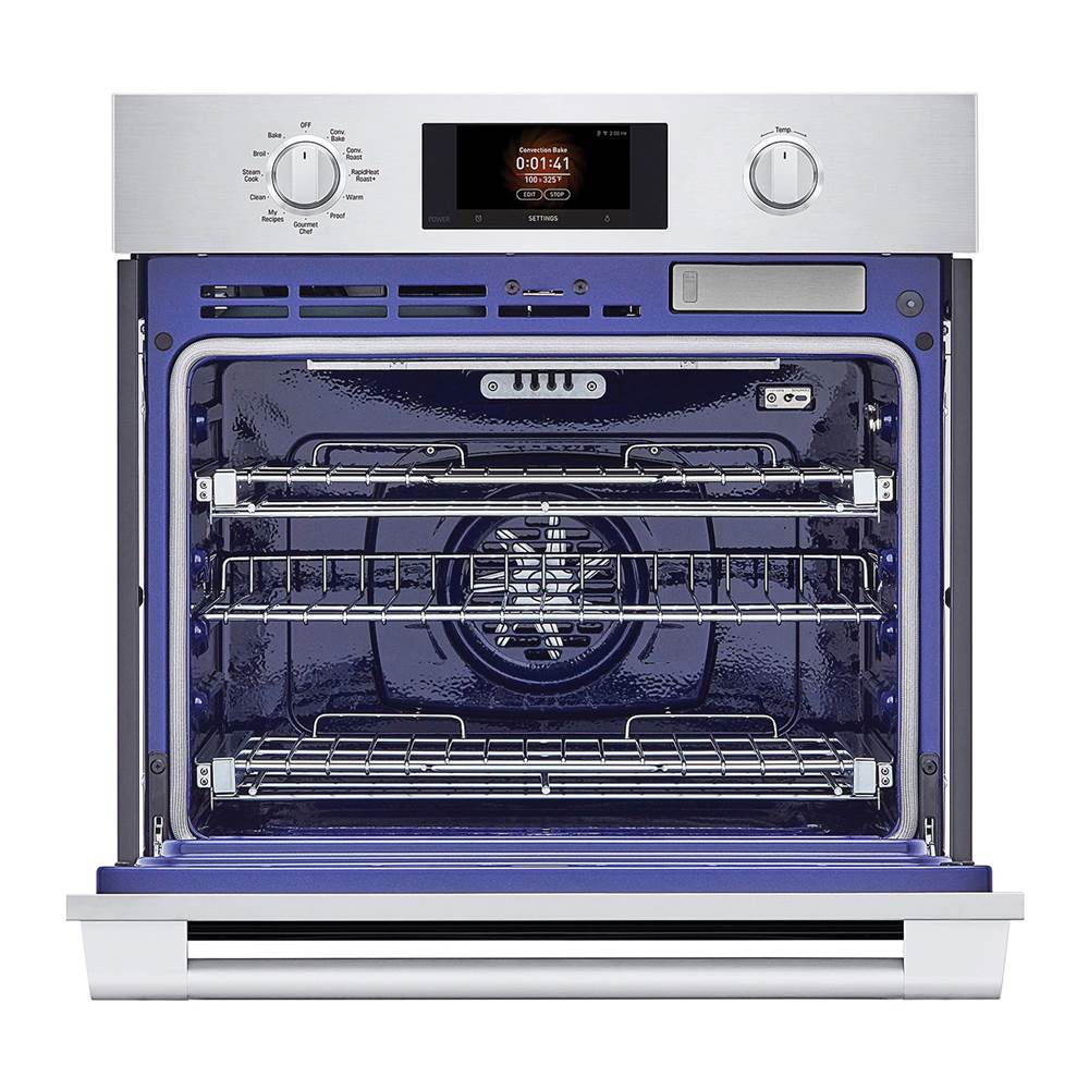 LG Signature Kitchen Suite - Single Wall Oven, 30'', 4.7 cu-ft LCD Touch Display, Gourmet Chef, Steam Sous Vide, Steam Assist, 4 Convection Options, ADA Compliant