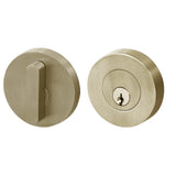 Linnea - Round Deadbolt Single Cylinder, Satin Brass - Satin Brass