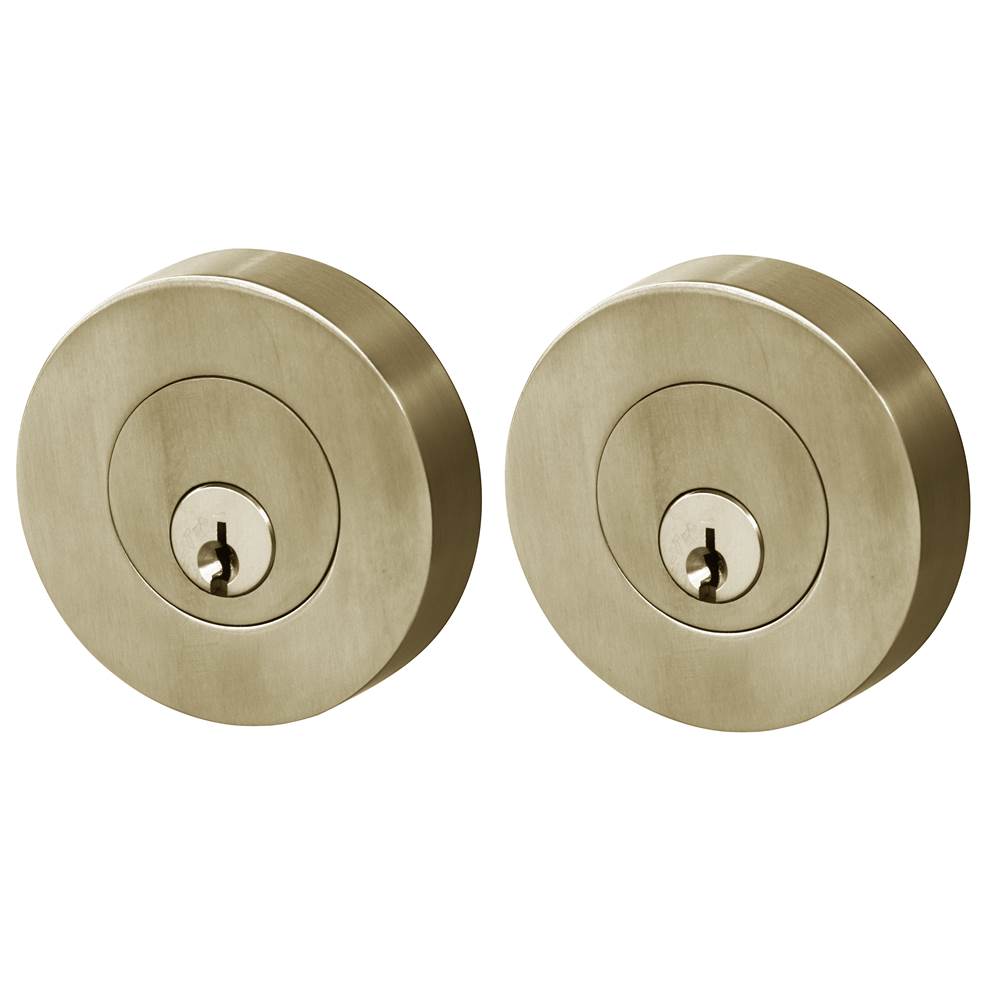 Linnea - Round Deadbolt Double Cylinder, Satin Brass - Satin Brass