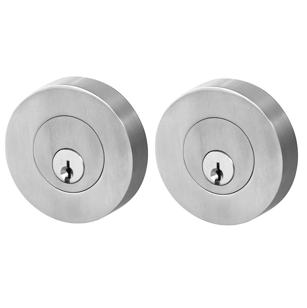 Linnea - Round Deadbolt Double Cylinder, Satin Stainless Steel - Satin Stainless Steel