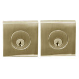 Linnea - Square Deadbolt Double Cylinder, Satin Brass - Satin Brass