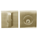 Linnea - Square Deadbolt Single Cylinder, Satin Brass - Satin Brass