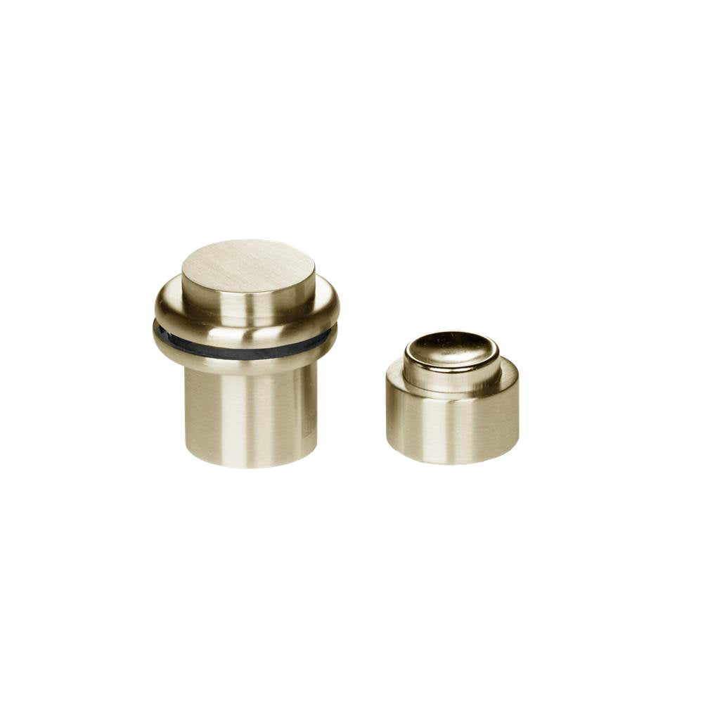 Linnea - Floor Mount Magnetic Doorstop, 37mm Diameter, 47mm Projection, 28mm Catch Diameter, 304 Stainless Steel. - Pvd Satin Brass