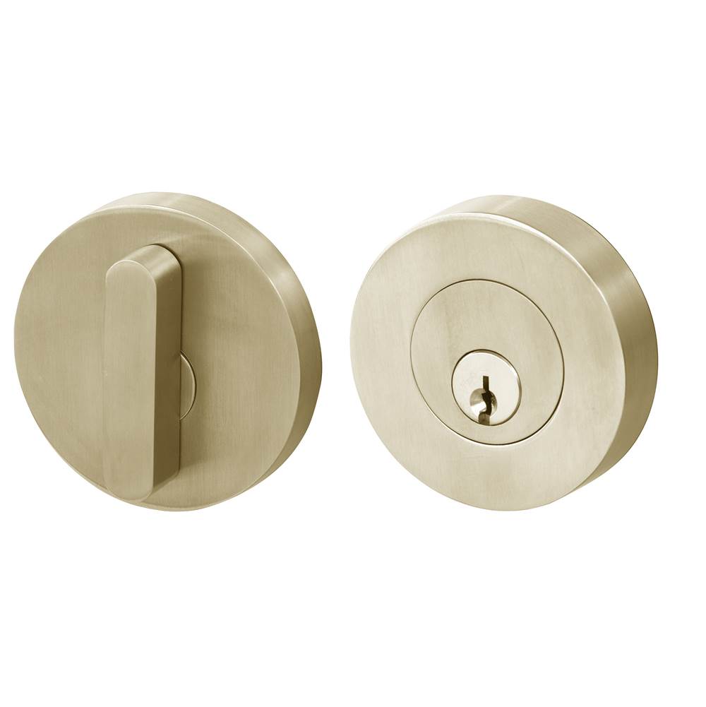 Linnea - Round Deadbolt Single Cylinder, Titanium Gold - Titanium Gold