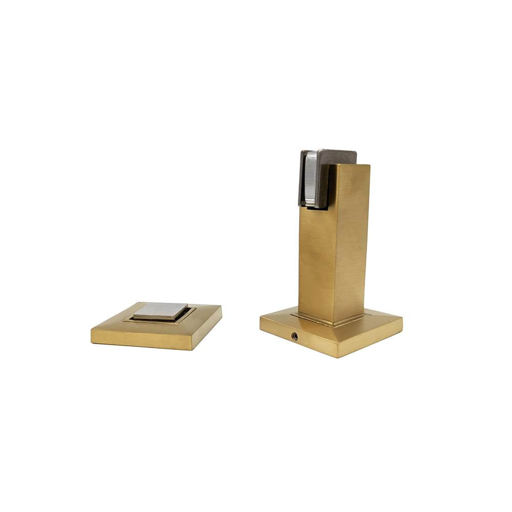 Linnea - Floor/ Wall Mount Magnetic Door Stop, 80mm Length, 22X22mm Section, 47X47mm Base And Catch Section, 304 Stainless Steel. - Pvd Satin Brass