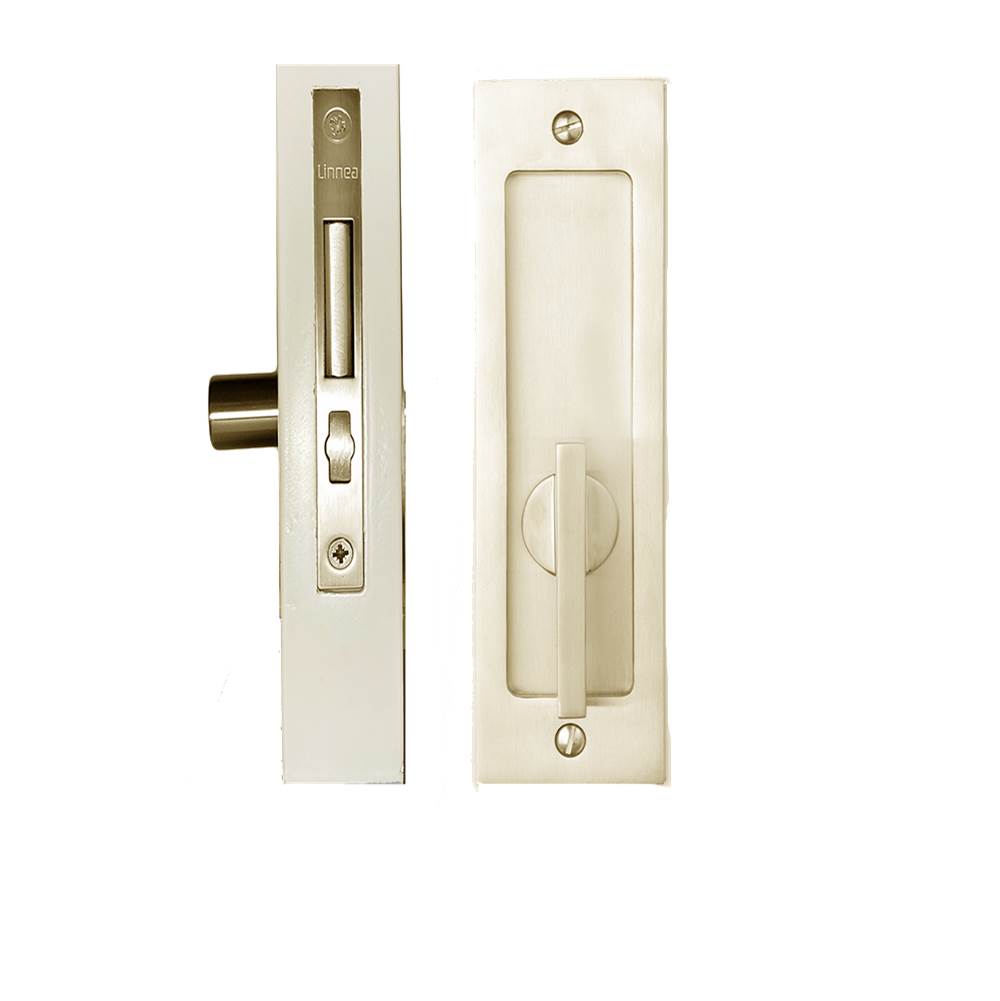 Linnea - Pocketdoor Lock, Satin Brass - Satin Brass