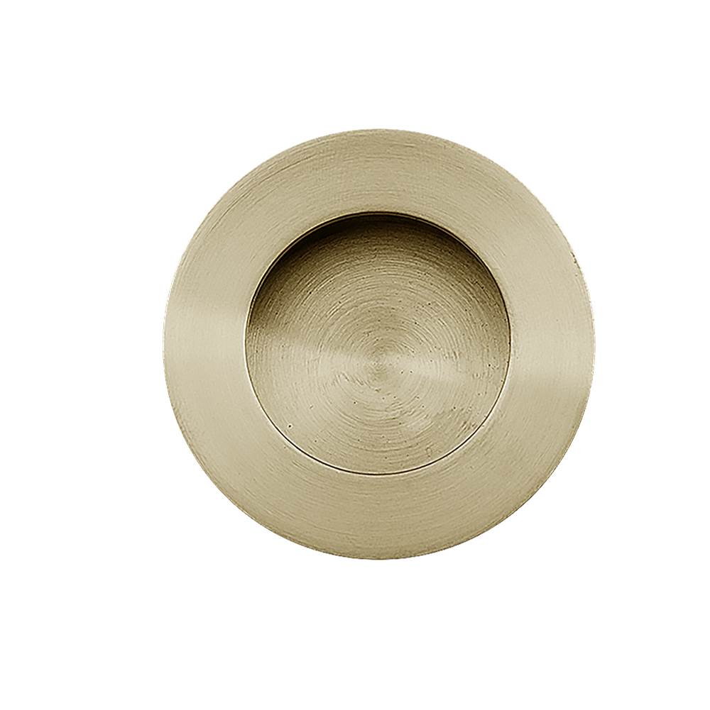 Linnea - Round Flush Pull, Satin Brass - Satin Brass