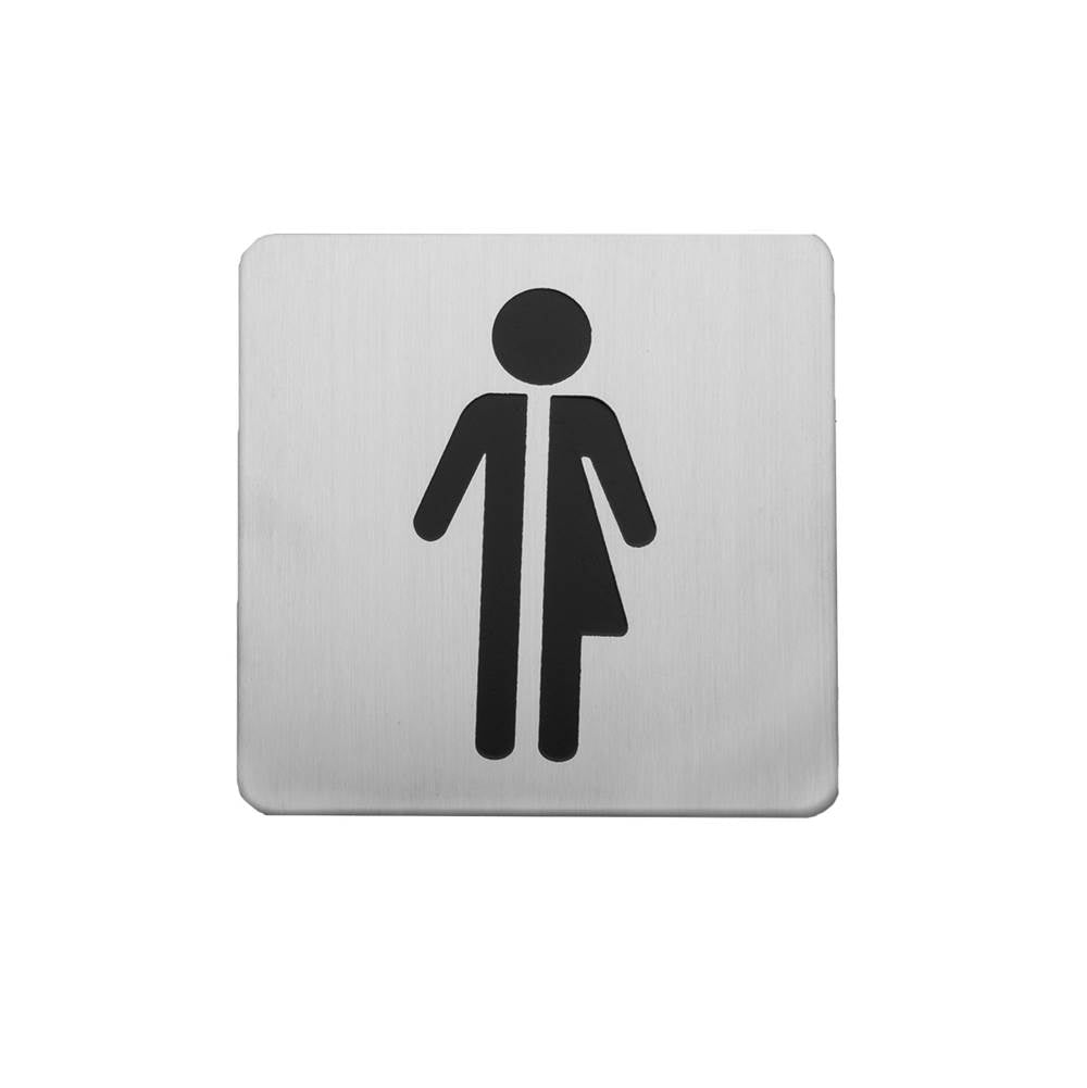 Linnea - Door Sign, Satin Stainless Steel - Satin Stainless Steel