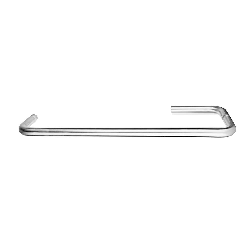 Linnea - Single Glass Mount Shower Door Pull (Includes Mounting Discs). 469mm Length, 450mm CTC. 19mm Dia. 82mm Projection. 304 Stainless Steel. - Satin Stainless Steel