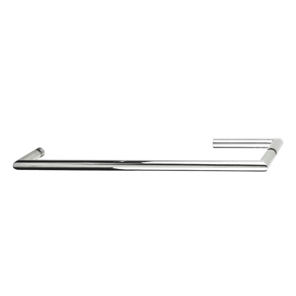 Linnea - Single Glass Mount Shower Door Pull (Includes Mounting Discs). 469mm Length, 450mm CTC. 19mm Dia. 72mm Projection. 304 Stainless Steel. - Satin Stainless Steel