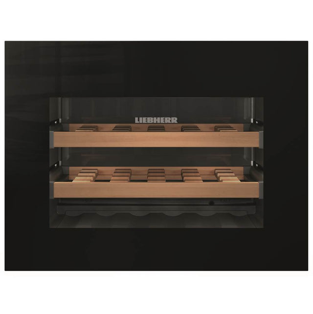 Liebherr - Built-In 1-Zone Wine, With Black Glass Pull-Down Door - Silver