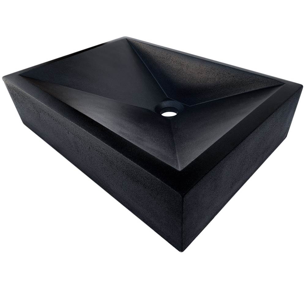 Linkasink - RIDER: Concrete Rectangle Sloped Sink - Black Concrete