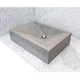 Linkasink - RIDER: Concrete Rectangle Sloped Sink - Gray Concrete