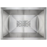 Linkasink - Filigree - Decorative Grate for AC05 - 7.5 in x 3.5 in x 1/4 in  - BLK CHRM STN - Black Satin