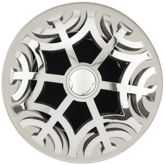 Linkasink - Maze Grid Strainer - Polished Smooth Finish..White Stone Screw, No Overflow - Polished Smooth Stainless Steel