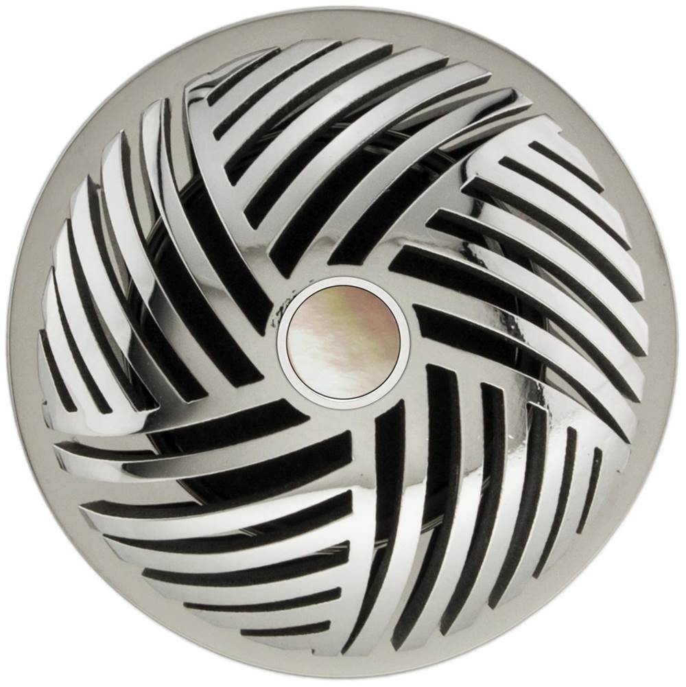 Linkasink - Herringbone Grid Strainer - White Stone Screw, No Overflow - Polished Smooth Stainless Steel