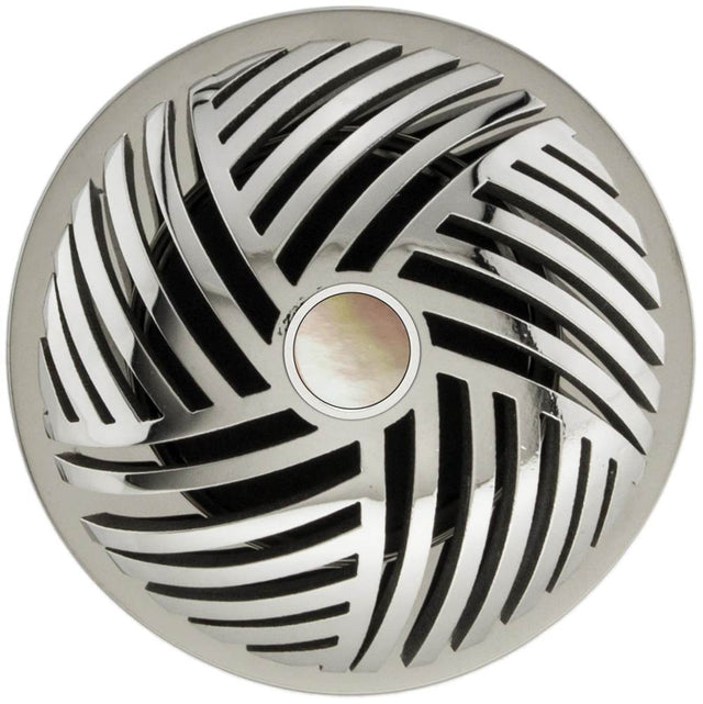 Linkasink - Herringbone Grid Strainer - White Stone Screw, No Overflow - Polished Smooth Stainless Steel