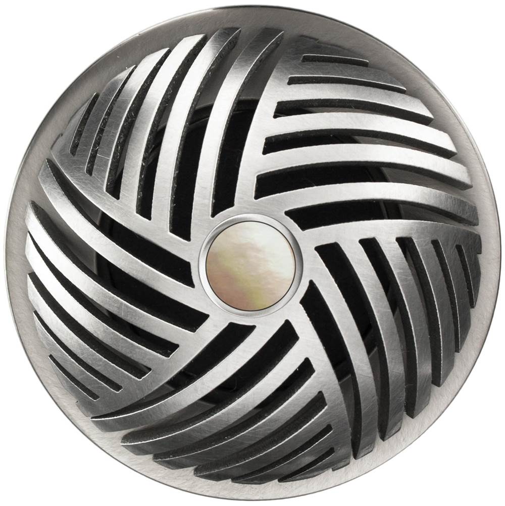 Linkasink - Herringbone Grid Strainer - White Stone Screw, No Overflow - Satin Smooth Stainless Steel