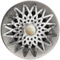 Linkasink - Star Grid Strainer - White Stone Screw, With Overflow - Satin Hammered Stainless Steel