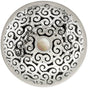Linkasink - Swirl Grid Strainer - White Stone Screw, No Overflow - Polished Hammered Stainless Steel