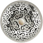 Linkasink - Swirl Grid Strainer - White Stone Screw, No Overflow - Polished Smooth Stainless Steel