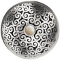 Linkasink - Swirl Grid Strainer - White Stone Screw, No Overflow - Satin Hammered Stainless Steel