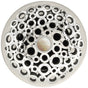 Linkasink - Loop Grid Strainer - White Stone Screw, With Overflow - Polished Hammered Stainless Steel