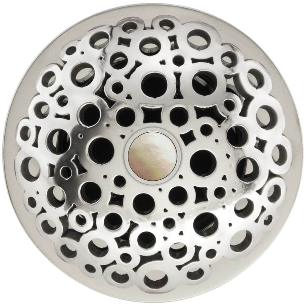 Linkasink - Loop Grid Strainer - White Stone Screw, No Overflow - Polished Smooth Stainless Steel