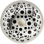 Linkasink - Loop Grid Strainer - White Stone Screw, With Overflow - Polished Smooth Stainless Steel
