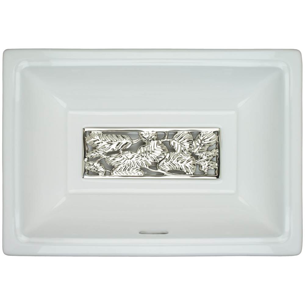 Linkasink - Leaves - Tiffany Grate Polished White Bronze - Polished White Bronze