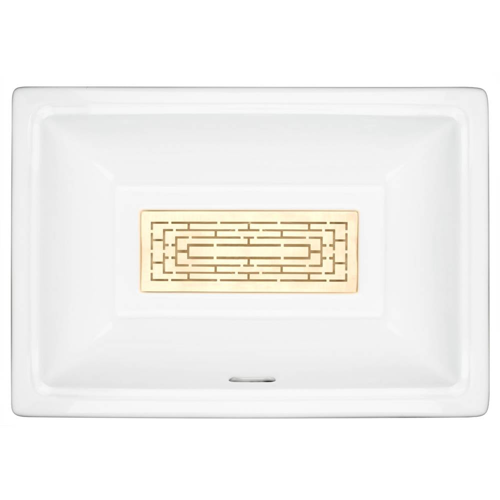 Linkasink - Labyrinth - Tiffany Grate, Satin One Side Polished On Other - Satin Unlacquered Brass