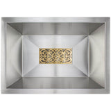 Linkasink - Medium Filigree Grate - Satin Unlacquered Brass